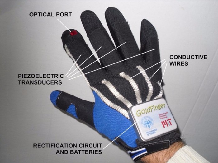 دستکش هوشمند Goldfinger از حرکت‌های انگشتان، توان تولید می‌کند.